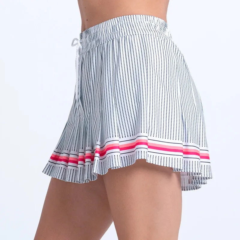 Lucky In Love Glow Stripe Skort - White/Black