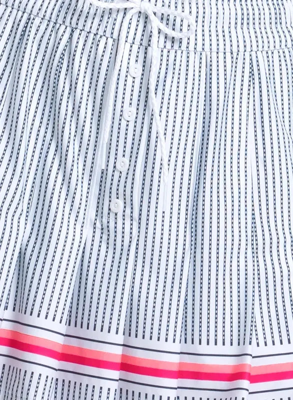 Lucky In Love Glow Stripe Skort - White/Black