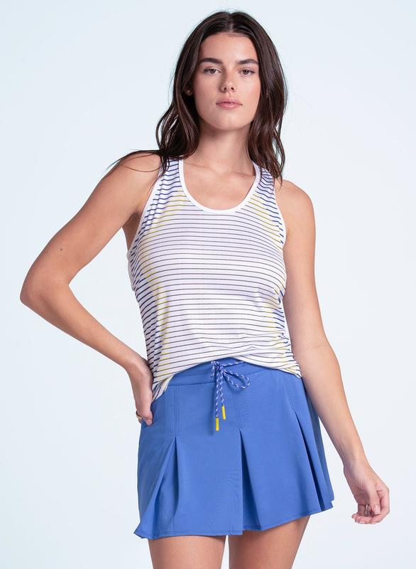 Lucky in Love Knot Pleated Skort - Parisian Blue