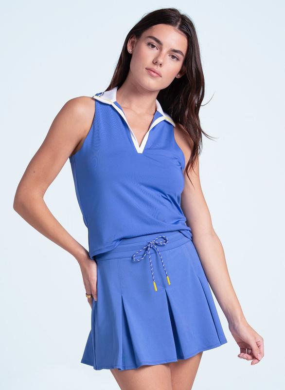 Lucky in Love Knot Pleated Skort - Parisian Blue
