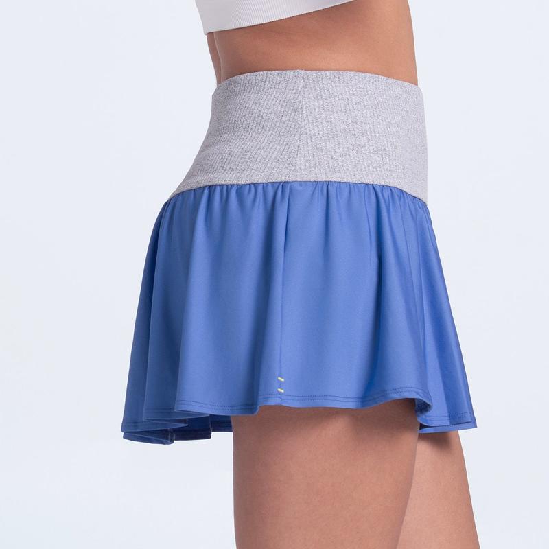 Lucky in Love Rib Line Flounce Skort - Parisian Blue
