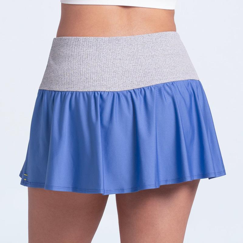 Lucky in Love Rib Line Flounce Skort - Parisian Blue