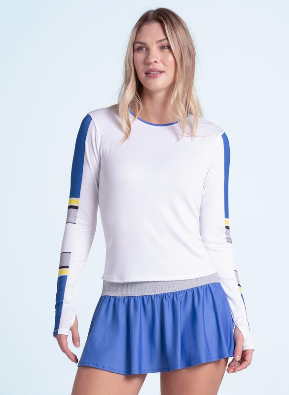 Lucky in Love Rib Line Flounce Skort - Parisian Blue