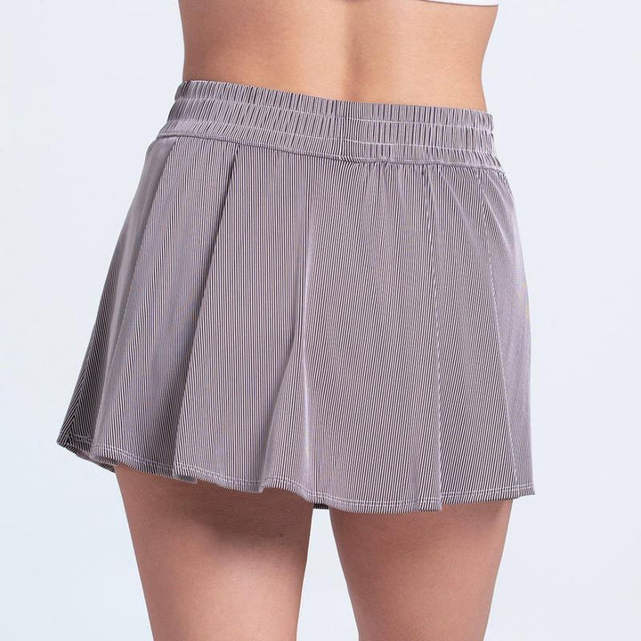 Lucky in Love High Waist Rib Sport Cord Skort - White/Black
