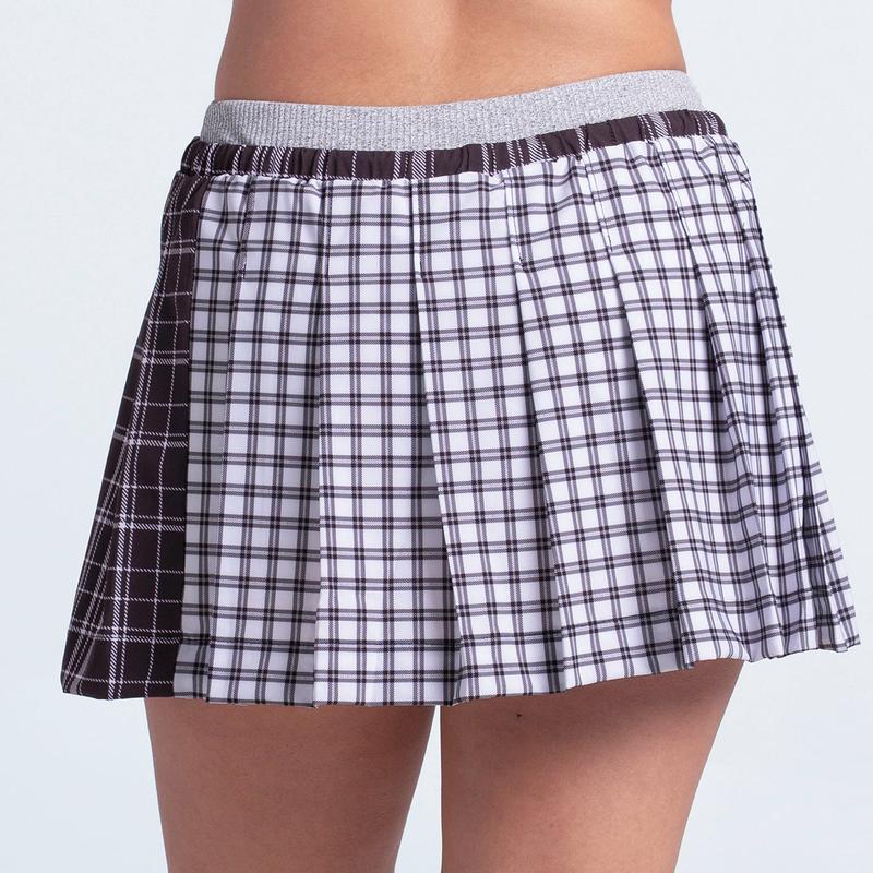 Lucky in Love High Waist Positively Plaid Skort - Black/White