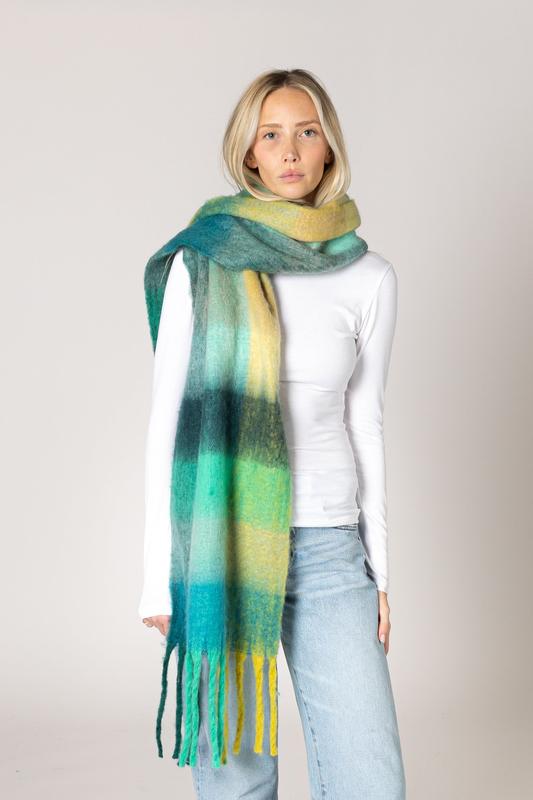 Lyla & Luxe Check Scarf - Green