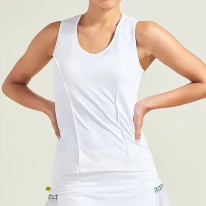 L'Oeuf Poche Court Sweetheart Tank - White