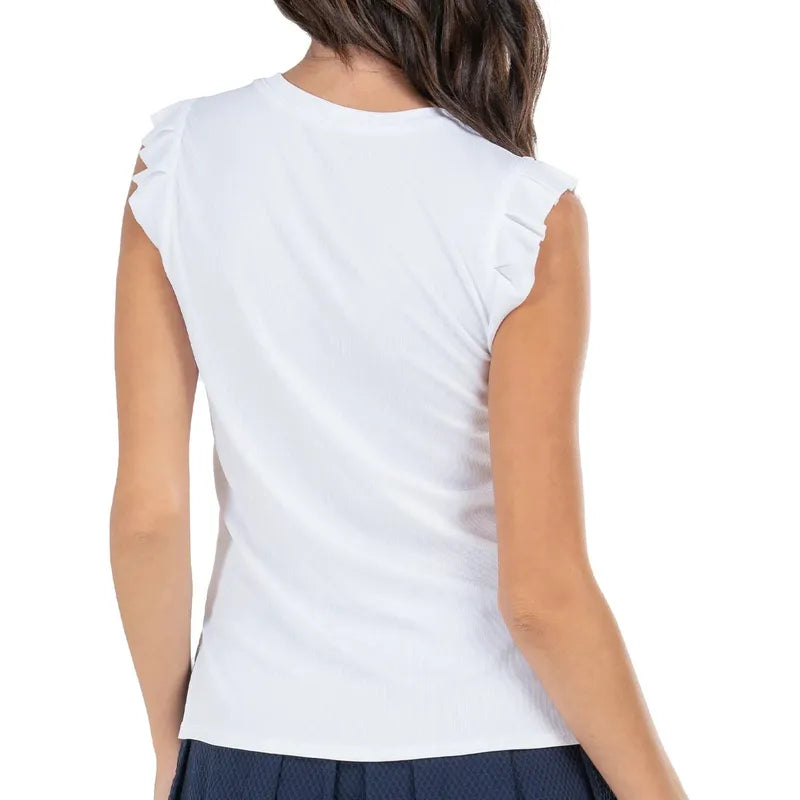 Lucky In Love Bring It On Rib Tank - White