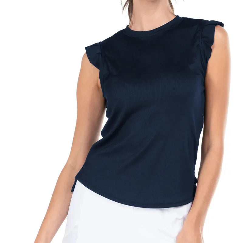 Lucky In Love Bring It On Rib Tank - Navy