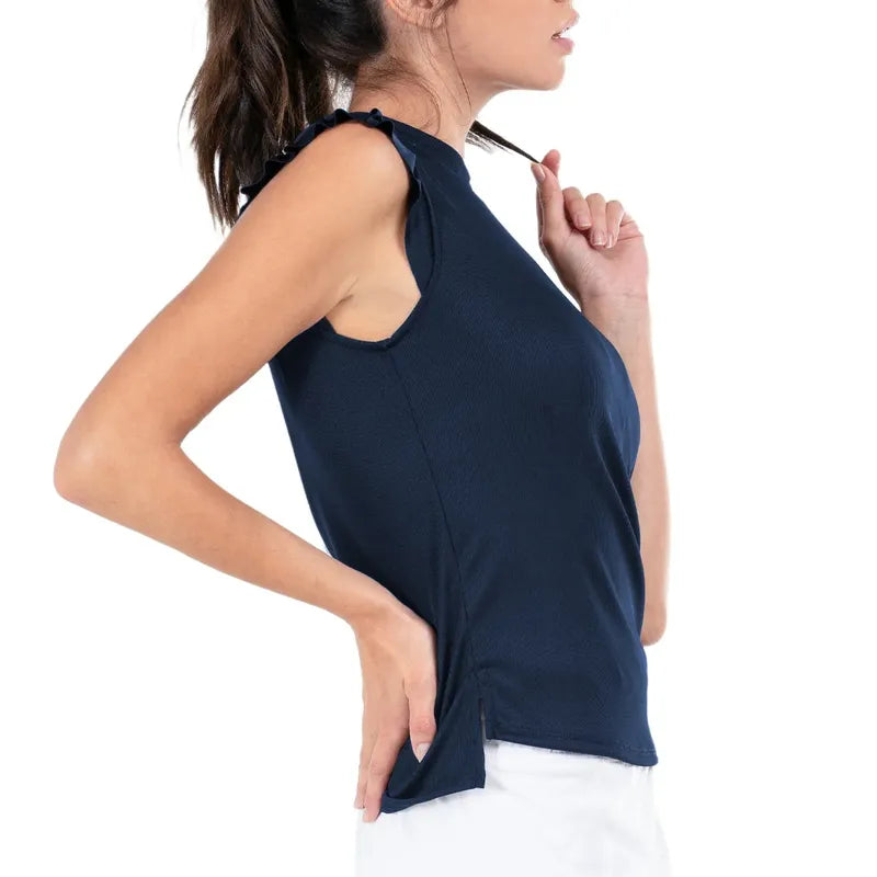 Lucky In Love Bring It On Rib Tank - Navy