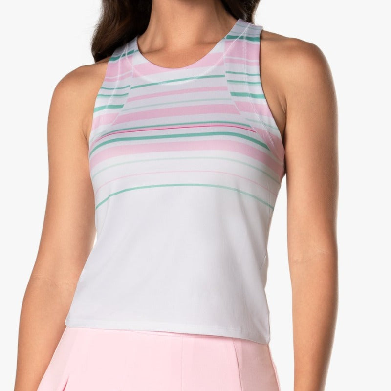 Lucky In Love Deco Stripe Tank - White