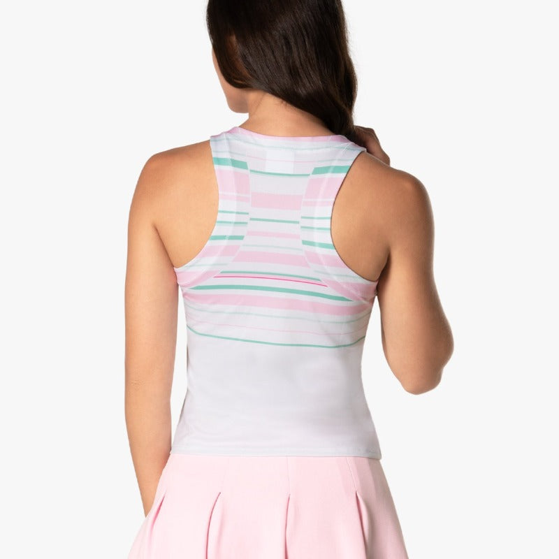 Lucky In Love Deco Stripe Tank - White