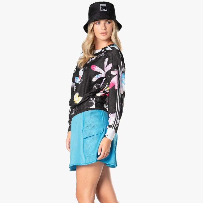 Lucky In Love Off Tropic L/S Pullover - Black Floral