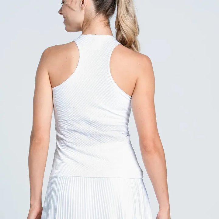 Lucky In Love Retro Revival V-Neck Tank - White