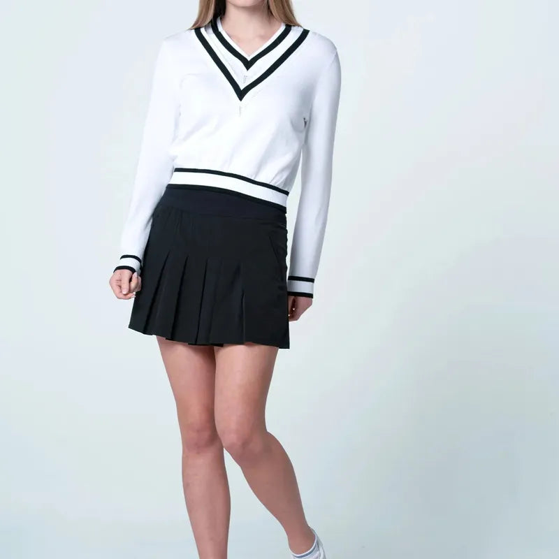 Lucky In Love Victory Sweater - White/Black