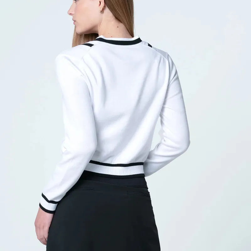 Lucky In Love Victory Sweater - White/Black