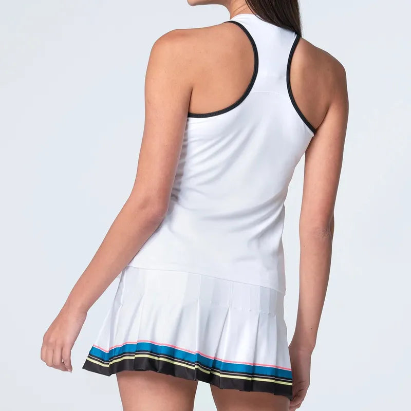 Lucky In Love Stripe Hype Tank - White