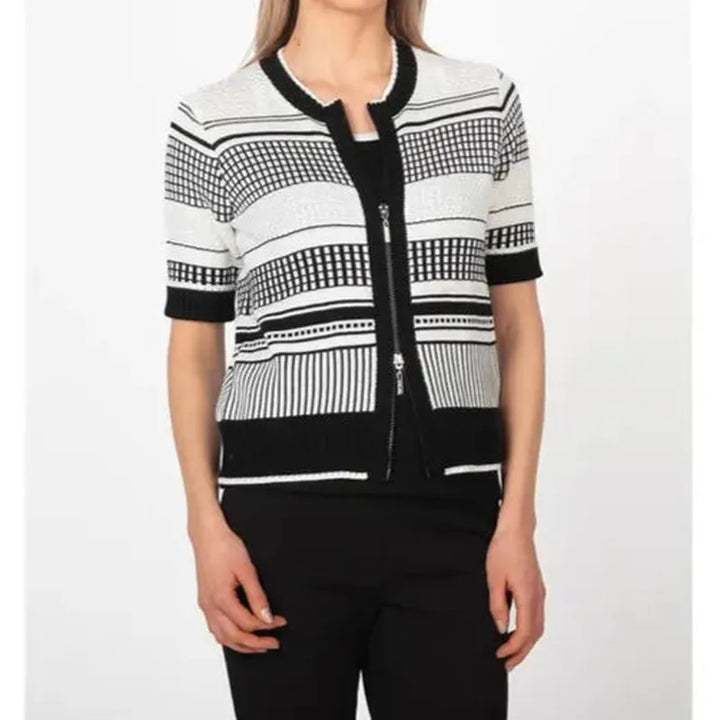 Atelier by Lyse Spenard Zip Knit - Black/White