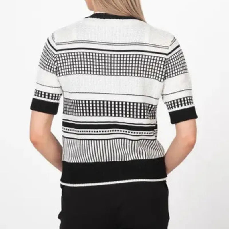 Atelier by Lyse Spenard Zip Knit - Black/White