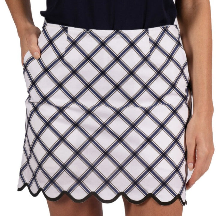 Golftini Carpe Diem Stretch Cotton Skort - White/Navy