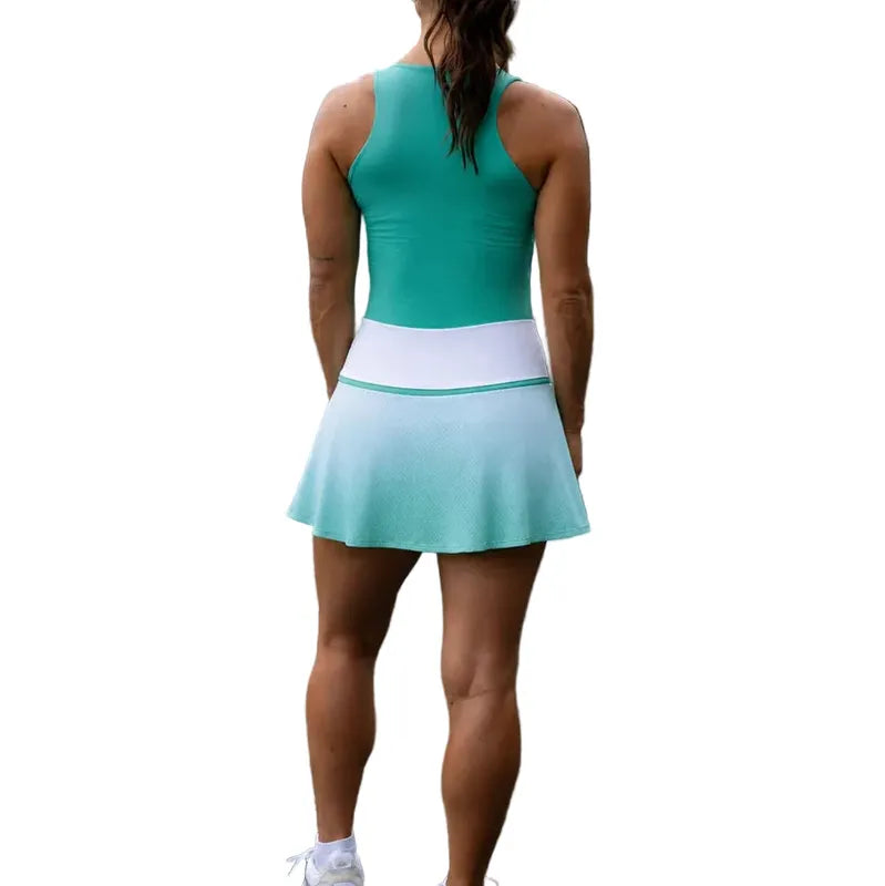 Sofibella Alpine Story Mesh Ombre Skort (14") - White/Green