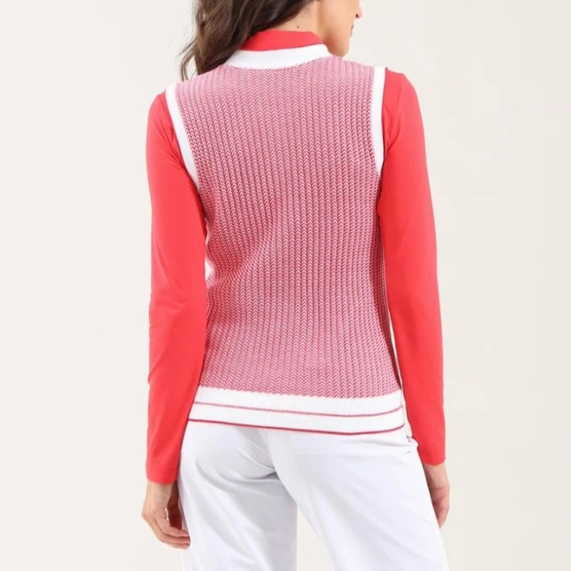 Chervo Nerissa Cotton Knit Vest - Red