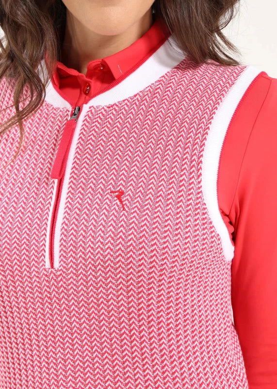 Chervo Nerissa Cotton Knit Vest - Red