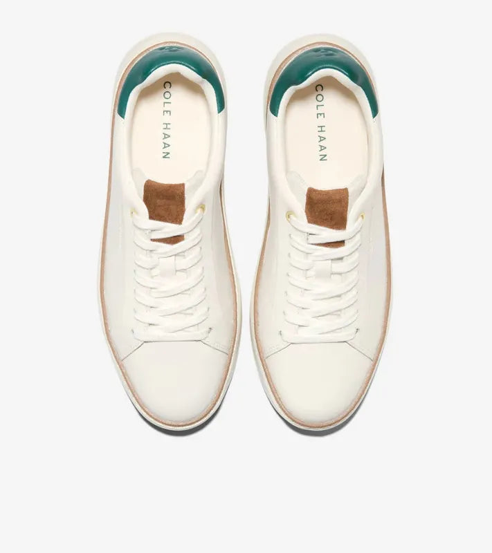 Cole Haan Grandpro Topspin Golf Sneaker - Ivory/Tobacco/Rainforest