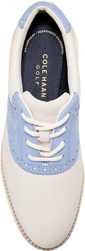 Cole Haan Original Grand Saddle Golf Shoes - Ivory/Hydrangea