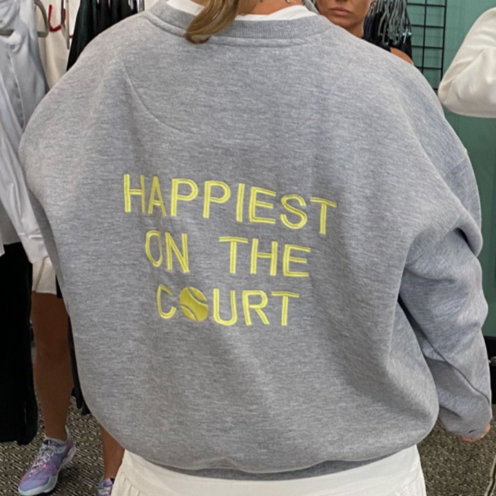CourtLife Happiest On The Tennis Court Sweatshirt - Various Colours