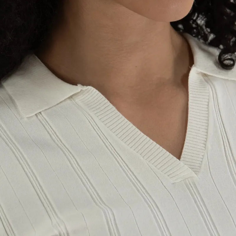 Foray Golf L/S Knit Polo - White