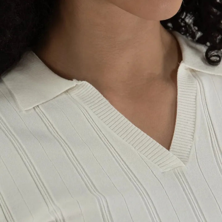 Foray Golf L/S Knit Polo - White
