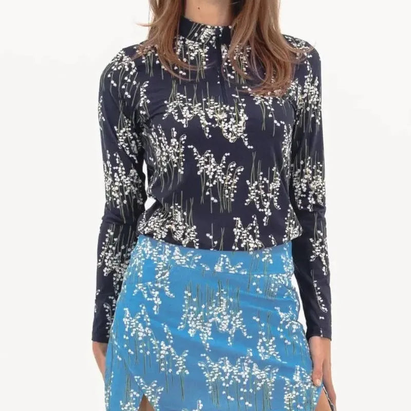 Foray Golf Floral Sun Shirt - Lily of the Valley