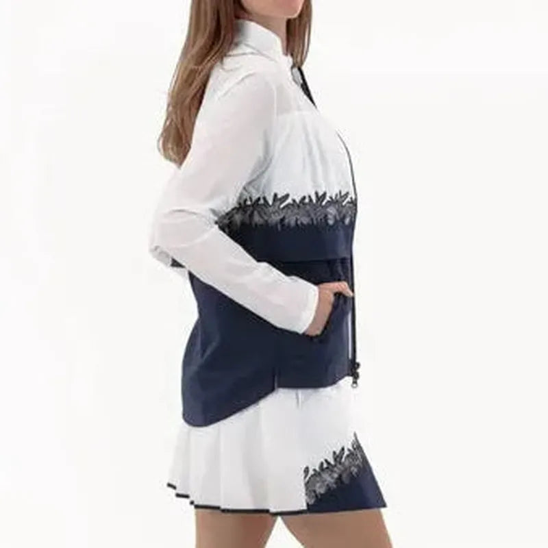 Foray Golf Lace Insert Double Layer Jacket - White/Navy