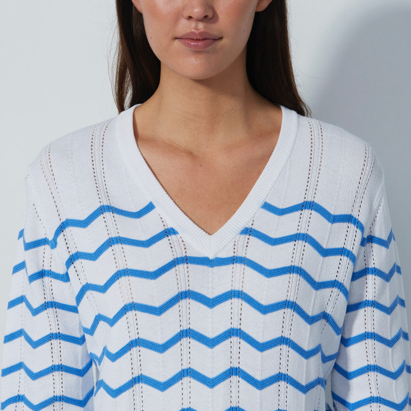 Daily Sports Wave Sweater - Blue/White