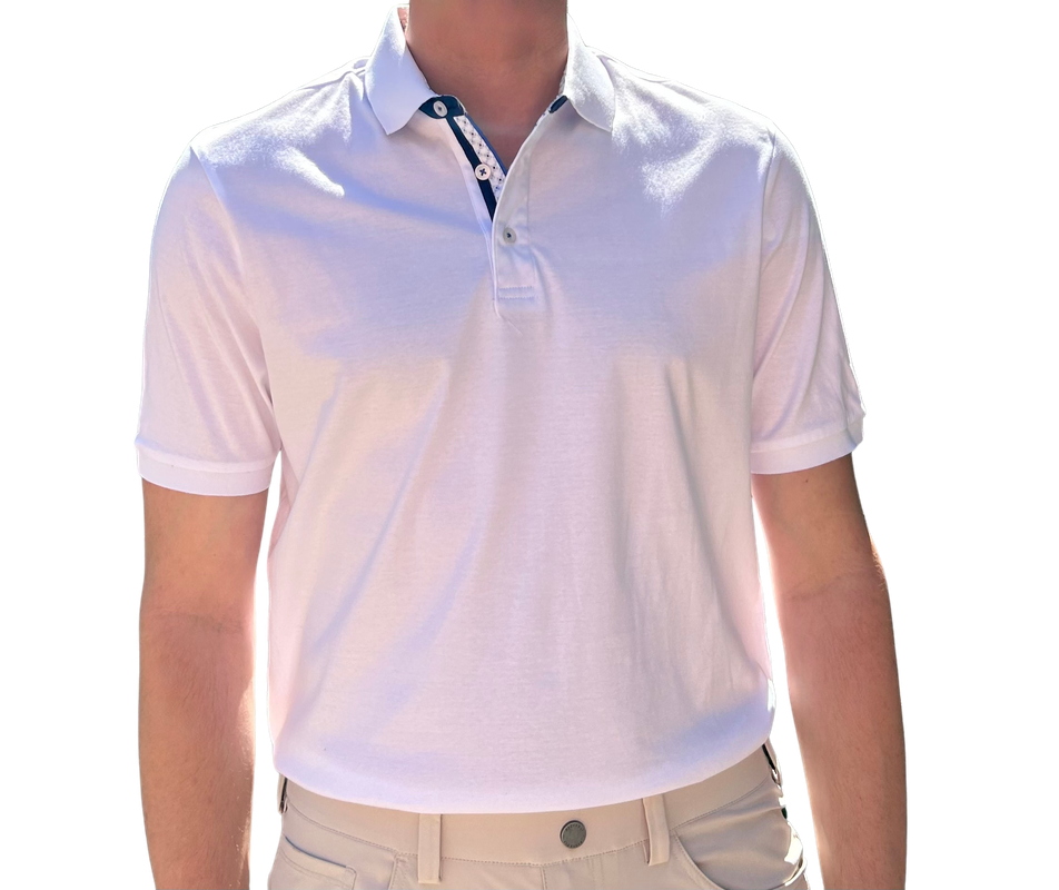 Danini Men's S/S Cotton Polo - White