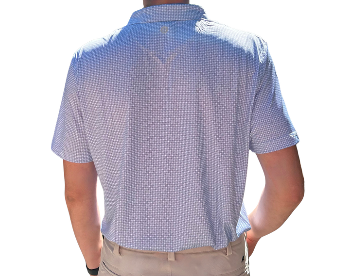 Danini Men's S/S Polo - Light Blue Print