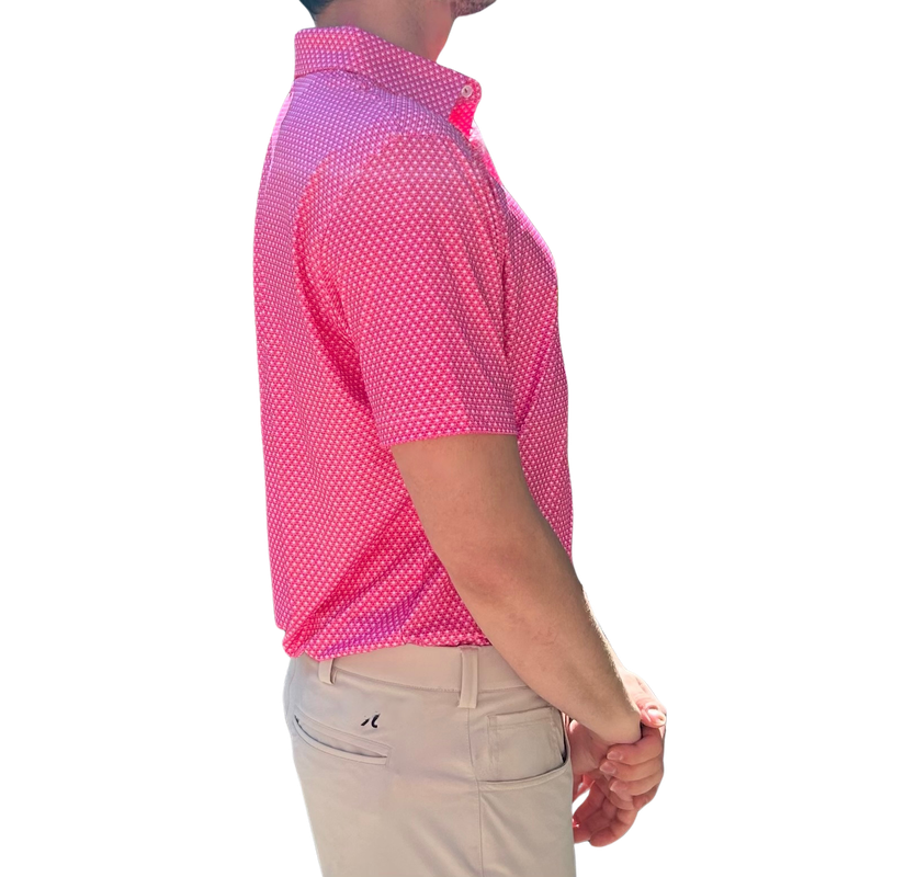 Danini Men's S/S Polo - Pink Print