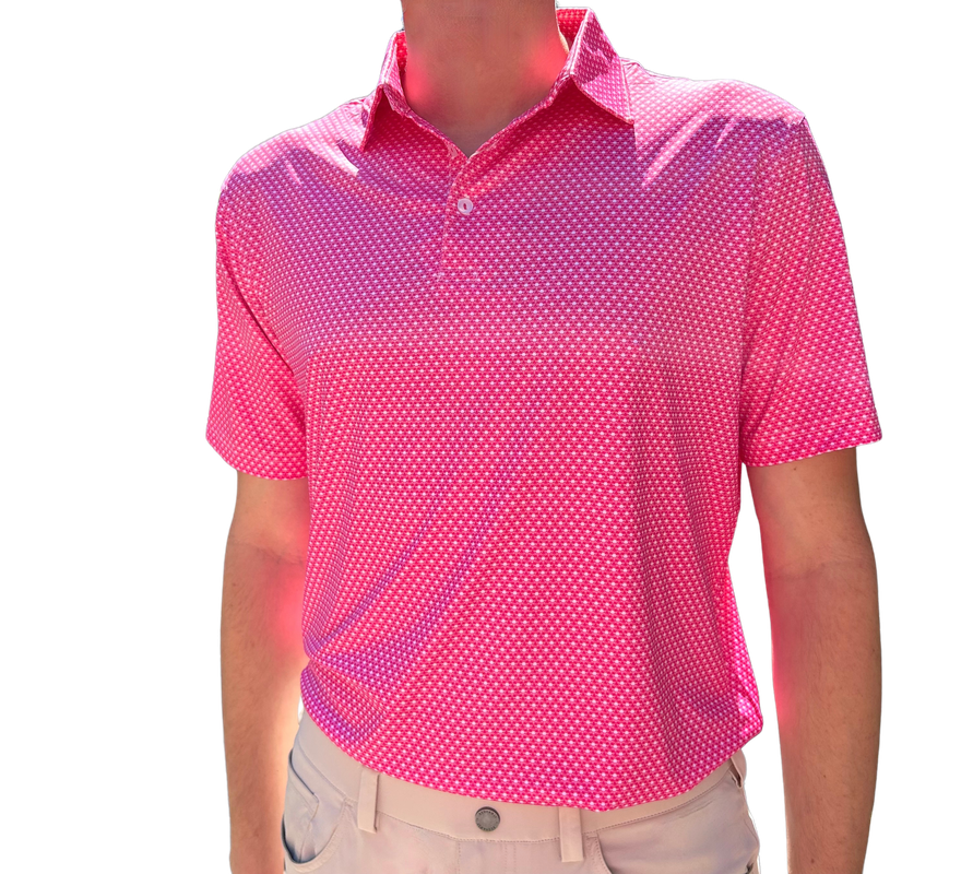 Danini Men's S/S Polo - Pink Print