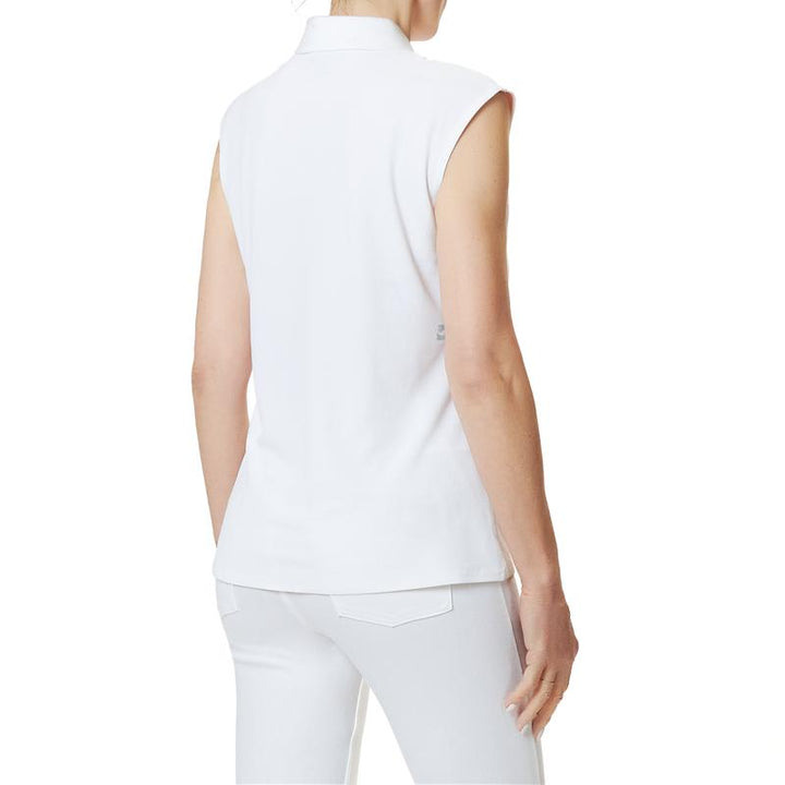 Devon Halsey Sleeveless Polo - White