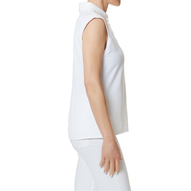 Devon Halsey Sleeveless Polo - White