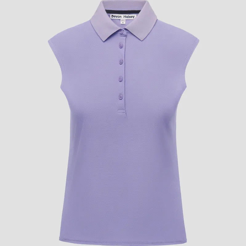 Devon Halsey Sleeveless Polo - Lavender