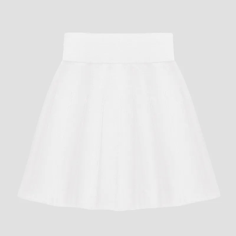 Devon Halsey Knit Skirt - White