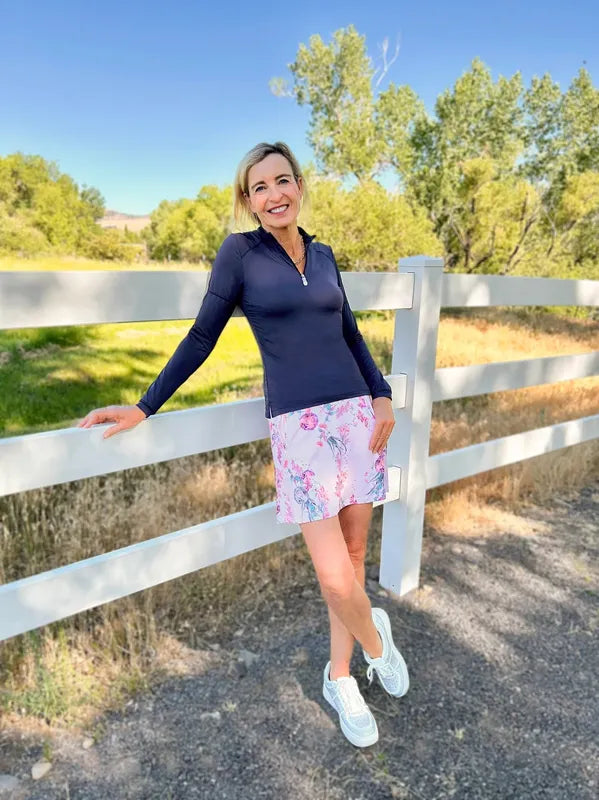 Kastel Tea Garden Skort - Pink/Seafoam