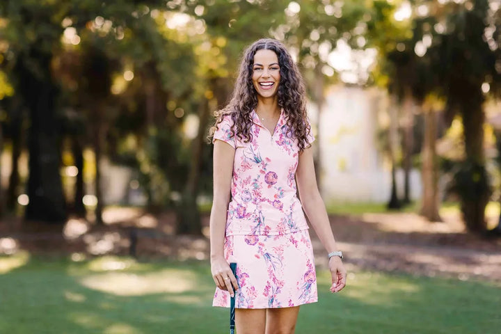 Kastel Tea Garden Skort - Pink/Seafoam