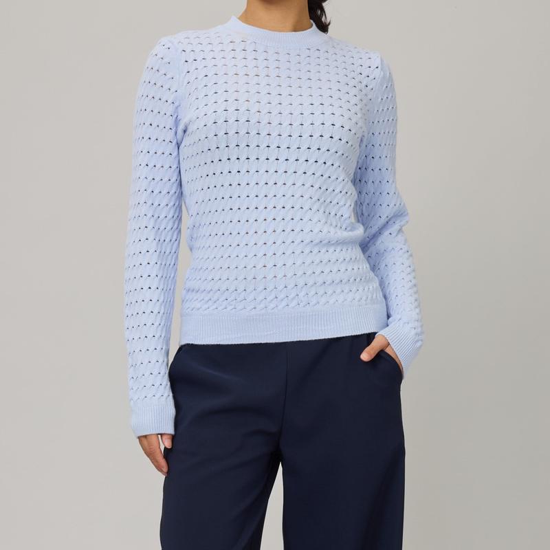 Pistache Chain Knit Sweater - Light Blue