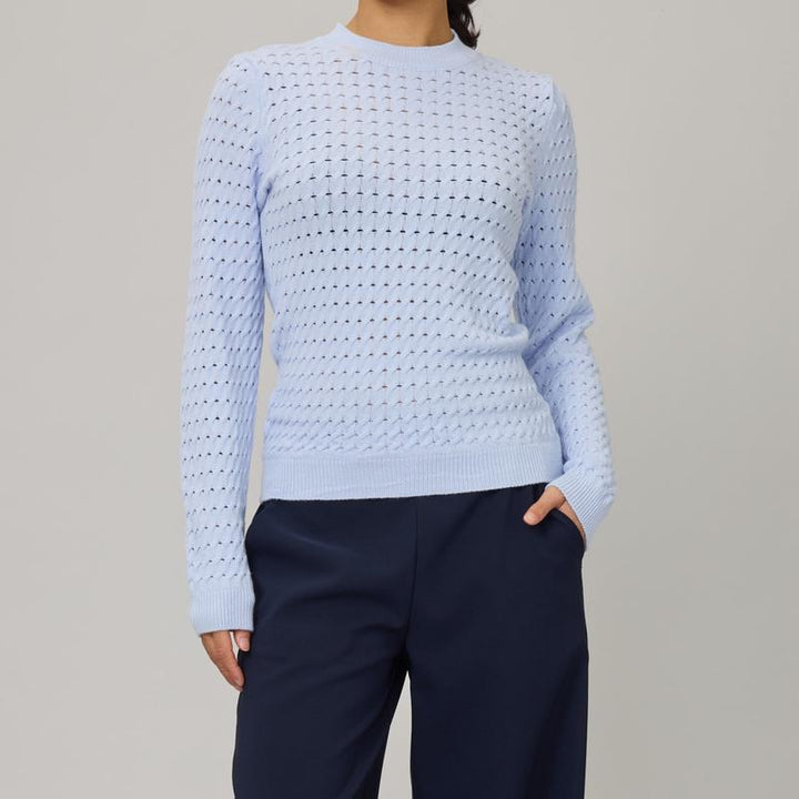 Pistache Chain Knit Sweater - Light Blue