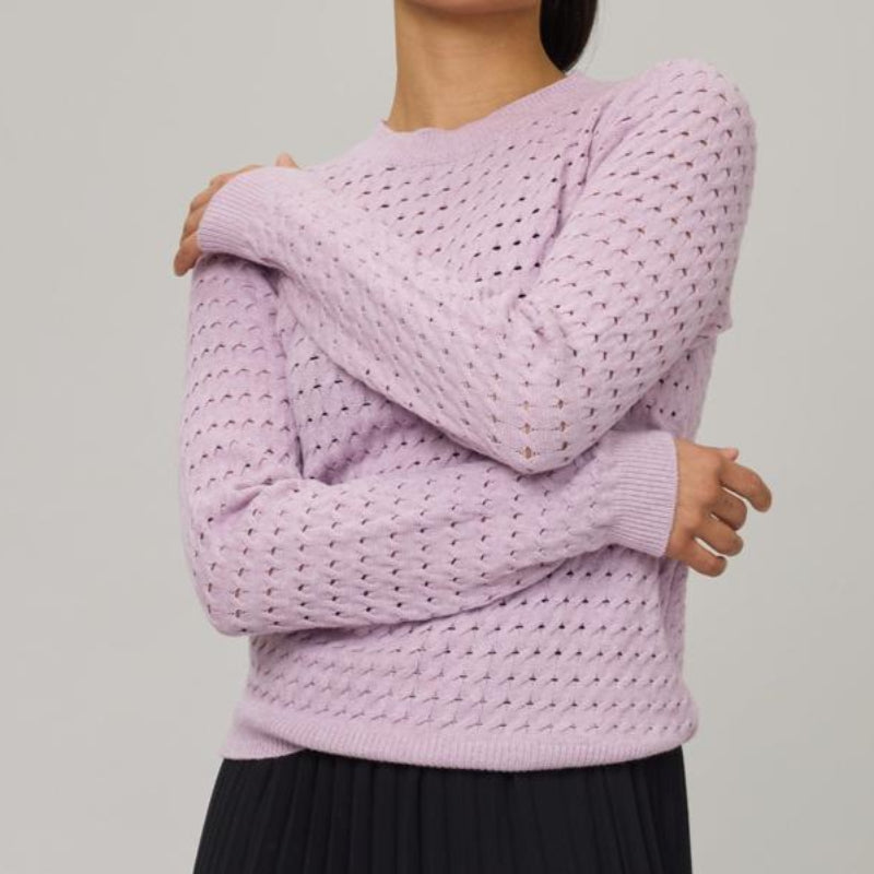 Pistache Chain Knit Sweater - Winter Lilac