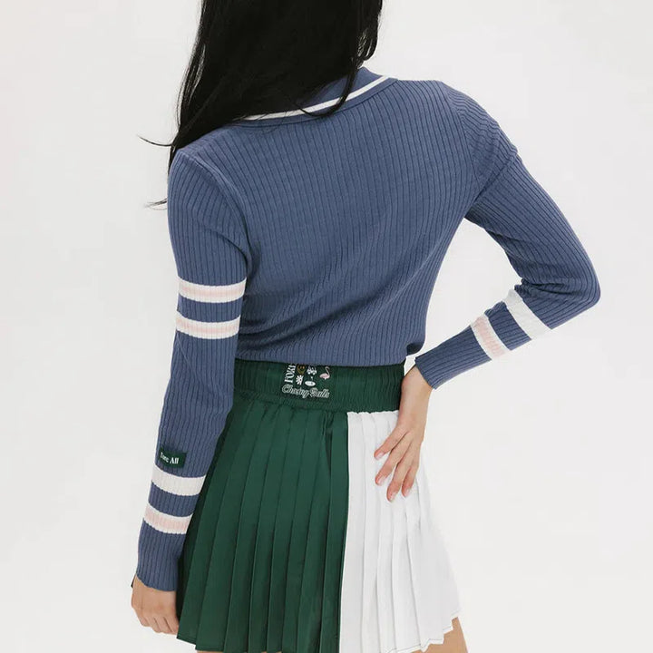 Fore All Alice Rib L/S Polo - Indigo