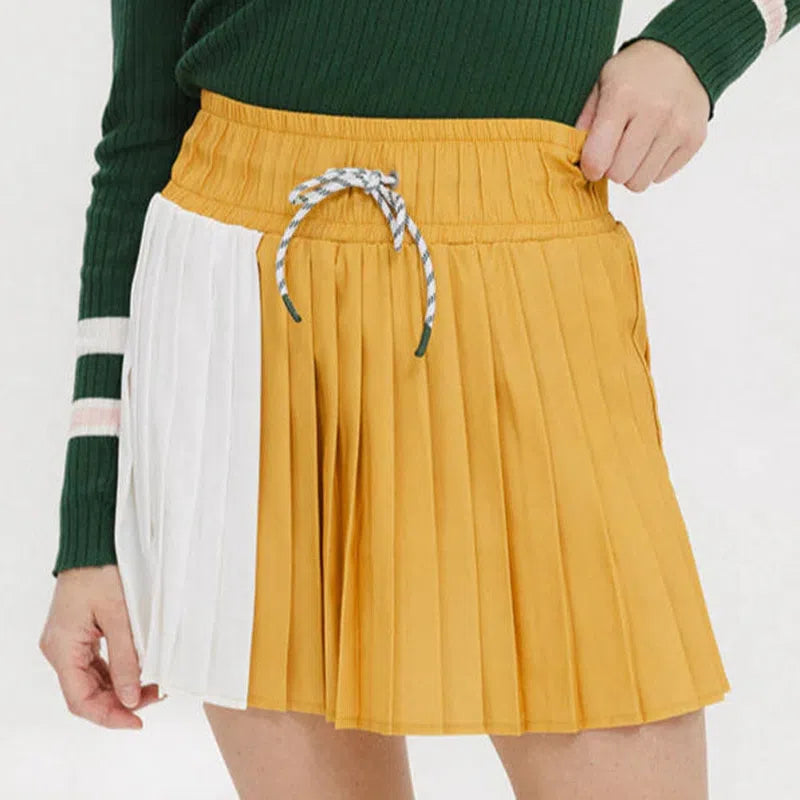 Fore All Rose Pleated Skort - Mustard